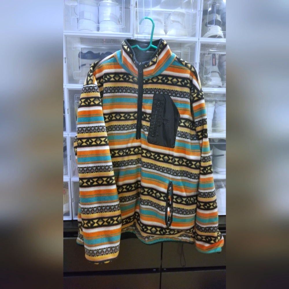 3X 10 Deep Reversible Fleece Anorak Jacket